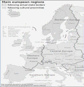 Mapa střední Evropy