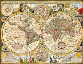 Mapa světa ze 16. století (zdroj: Courtesy of National Library of Medicine)