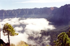 Pohled do nitra Kaldery de Taburiente (La Palma)